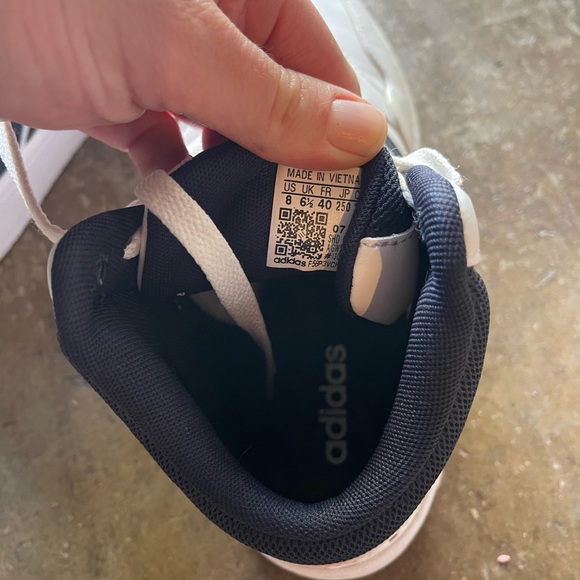 Adidas Hoops 3.0 Mid White Black Womens Leather Basketball Sneakers GW5455 - Picture 5 of 6